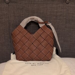 Verafied Woven Tan Satchel NWT